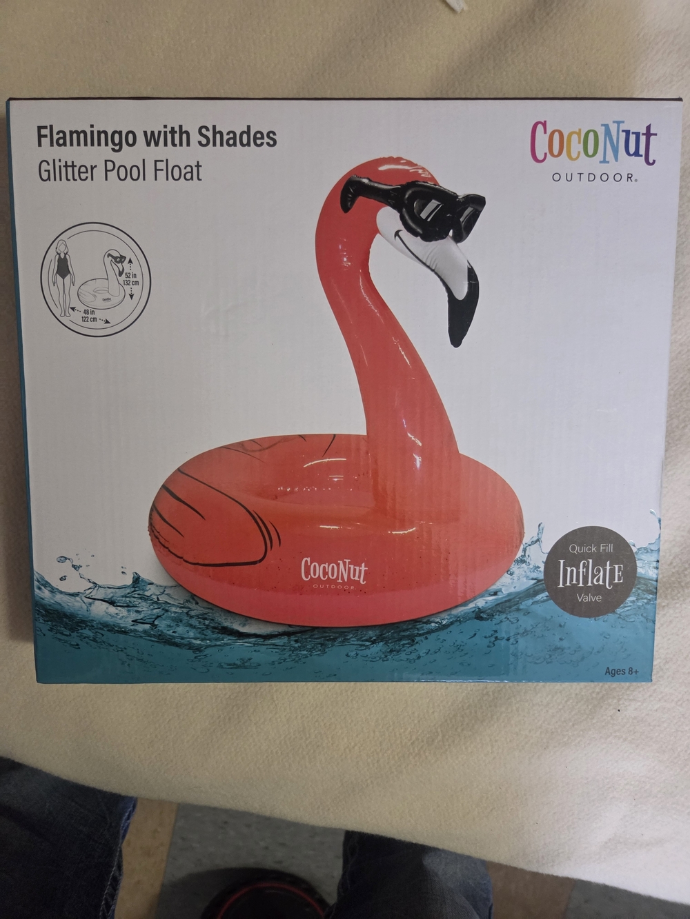 CocoNUT Outdoor Flamingo with Shades Glitter Pool Float - Coral Pink